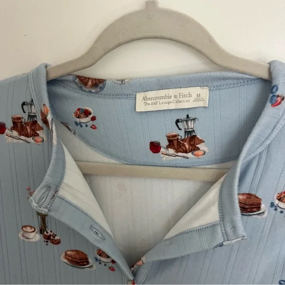 Abercrombie & Fitch Blue Food Print Pajamas Size Medium - Picture 3 of 6